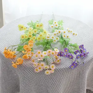 Jardín 30 margaritas de manzanilla Flor de simulación salvaje seda Flor de crisantemo Artificial decoración del hogar