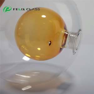 Pantalla de Lámpara de Mesa de Vidrio Borosilicato 3.3 con Rosca Personalizada, Doble Pared, Color Ámbar Amarillo, para Decoración del Hogar e Iluminación Interior - Product Image 1