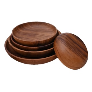 Vendita all'ingrosso calda in legno piatti da portata riutilizzabili per insalata di legno ciotole in legno naturale per uso domestico Hotel utensili da cucina - Product Image 1
