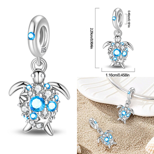 Oferta Especial: <span class=keywords><strong>Abalorios</strong></span> de <span class=keywords><strong>Plata</strong></span> de Ley 925 con Forma de Tortuga Marina, Estrella de Mar, Cangrejo Pequeño y Pulpo en Color Azul Cielo Oceánico, Compatibles con Pulseras 925, Joyería DIY - Product Image 5