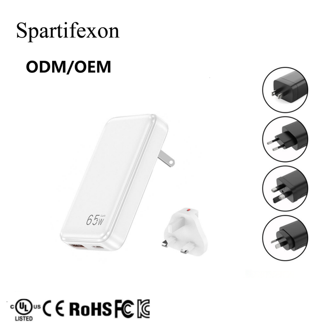 65W Gallium Nitride Type-C PD Fast Charger with 20V 3.25A Output for Laptops and Mobile Phones