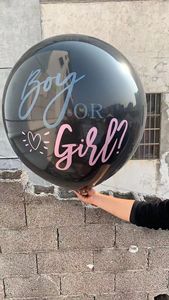 Ballons de confettis pour révélation du sexe du bébé, 36 pouces, grands ballons noirs X2 <span class=keywords><strong>avec</strong></span> packs de confettis roses et bleus pour fête de naissance garçon ou fille - Product Image 5