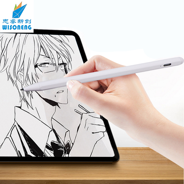 Smart Aluminum Stylus Pen with Nib Tip Touch-Sensitive for IOS Mobile Devices Rechargeable and Painting Capable