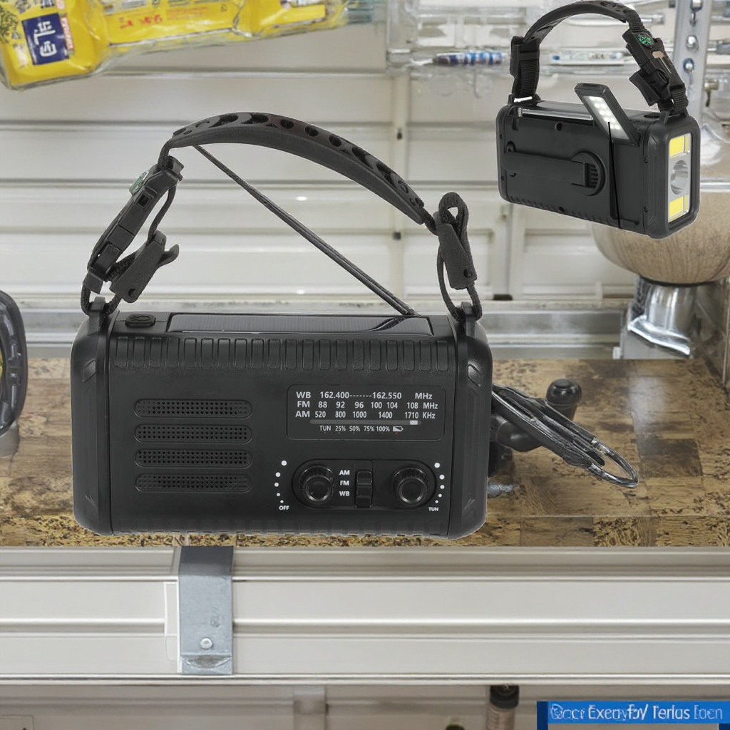 Radio D'urgence à Manivelle 20000 MAh - Solaire, USB, Lampe LED, NOAA, SOS - Pour Camping Et Urgences
