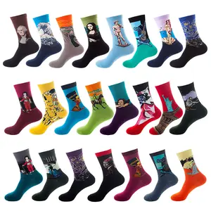 Amazon Funny Men Colorful Dress Calcetines Divertido Novedad Estampado Algodón Crazy Design Crazy Socks Custom Funny Socks