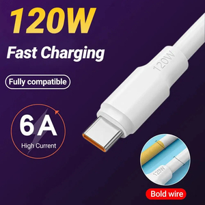 สายชาร์จเร็วแบบ Type C 6A 120W สำหรับ Huawei P40 P30 สายชาร์จและถ่ายโอน<span class=keywords><strong>ข้อมูล</strong></span> USB C สำหรับ Xiaomi Redmi 13 Pro Oneplus <span class=keywords><strong>OPPO</strong></span> - Product Image 5