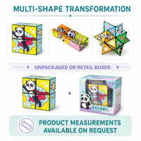 Mini cube magique infini à thème panda, jouet de puzzle transformable avec articulations pliables en ABS