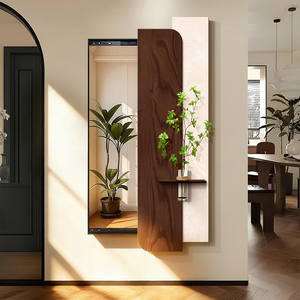 <span class=keywords><strong>Specchi</strong></span> Scorrevoli Moderni a Tutta Altezza con Cornice Nascosta <span class=keywords><strong>e</strong></span> Arte Murale Decorativa con Piante Idroponiche 3D per Soggiorno - Product Image 1