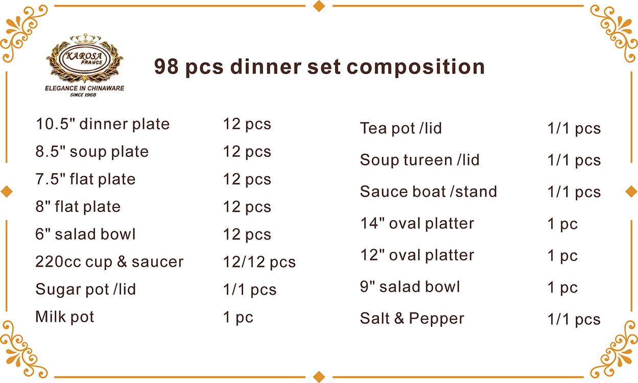 98pcs Royal Porcelain Dinner Set Luxury Modern Dinnerware Embossed Gold Decoration Bone China Kitchenware for 12 · image 6