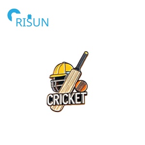 Fabricación personalizada Metal esmalte Cricket Bat Pin deporte Cricket Ball jugadores Batsman solapa Pin personalizado Cricket Pin insignia - Product Image 2