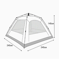 Tente Pop-Up Double Couche Entièrement Automatique en Polyester Bleu pour Camping en Plein Air, Épaisse, Imperméable et Anti-UV, Portable