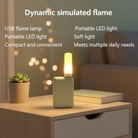 Lampe LED portable USB 5V pour la maison, veilleuse en PP, mini bougie LED moderne à flamme simulée, flamme artificielle LED