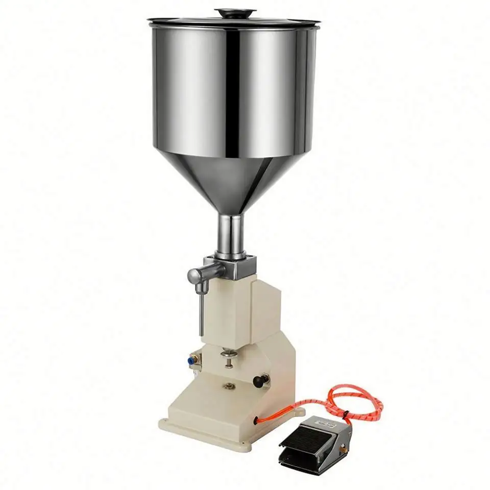 Nuevo A02 Pequeño Volumen 5-50ml llenadora manual neumática máquina de llenado de crema