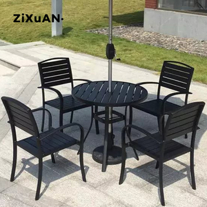 6 + 1 Buena calidad <span class=keywords><strong>Bali</strong></span> Aspecto al aire libre Muebles de exterior Comedor <span class=keywords><strong>9</strong></span> piezas Mesas y sillas apiladas de madera de plástico Juegos de jardín - Product Image 4