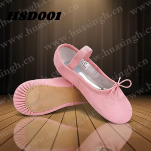 HY, Chaussons <span class=keywords><strong>de</strong></span> ballet pour filles, en cuir véritable, mignons, populaires aux États-Unis, multicolores, avec ceinture élastique <span class=keywords><strong>de</strong></span> qualité, <span class=keywords><strong>chaussures</strong></span> <span class=keywords><strong>de</strong></span> <span class=keywords><strong>danse</strong></span> HSD001 - Product Image 2