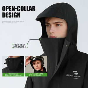 Ensemble imperméable classique pour adultes <span class=keywords><strong>en</strong></span> polyester pongé, avec logo personnalisé, unisexe, à capuche, léger, réutilisable, imperméable - Product Image 6