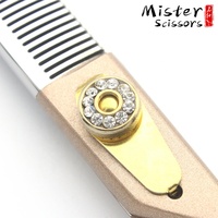 Or Rose Ciseaux Professionnels De Toilettage D'animal Familier Kit Fishbone Dents Ciseaux Amincissants 7.5 pouces 440C En Acier Inoxydable