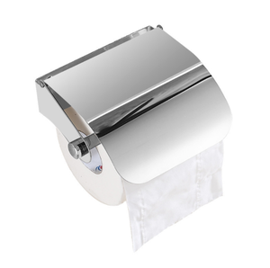 A parete in acciaio inox cromato carta igienica <span class=keywords><strong>portarotolo</strong></span> con coperchio - Product Image 2