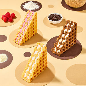 Mangehuafu <span class=keywords><strong>มะพร้าว</strong></span>โกโก้ราสเบอร์รี่62กรัมวาฟเฟิลแบบหนาเค้กอาหารเช้าหวานนุ่มไข่สดสำหรับกล่องชา/บรรจุภัณฑ์จำนวนมาก - Product Image 5