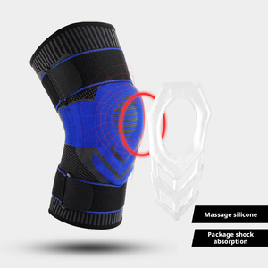 Genouillère de <span class=keywords><strong>compression</strong></span> souple en stock, avec support en nylon, coussinets en silicone à ressort, stabilisateur flexible en coton et élasthanne - Product Image 4