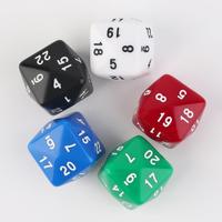 Juego de dados poliédricos acrílicos de 24 caras (D24) - 22mm 15g - Contadores digitales multicolor para juegos de mesa Warcraft, RPG y juegos transfronterizos