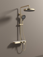 Ensemble de douche complet, style moderne et simple, laiton chromé, cartouche céramique, haute pression, fixation murale, pomme de douche carrée, usage hôtelier