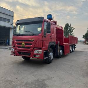 משאית מנוף Howo 8x4 הנמכרת ביותר בניגריה, 420 כוחות סוס, מצוידת במנוף 12 טון - Product Image 4