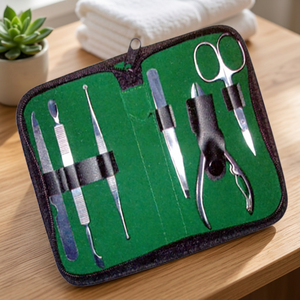 ASAP Custom-made Steel Manicure Kit 5-in-1 <b>Nail</b> Clipper <b>Nail</b> File Cuticle Pusher <b>Nail</b> Cleaner Cuticle Nipper Eyebrow Set - Product Image 2