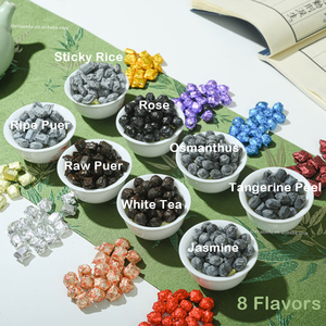 Растворимый чай Пуэр в кубиках (сырой/ферментированный), 0,5 г/шт, 8 вкусов: роза, жасмин. Индивидуальная упаковка для холодного/горячего заваривания (для кофеен/чайных/ресторанов) - Product Image 3