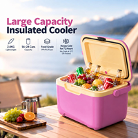 Glacière isotherme portable, boîte à glace pour aliments et boissons, légère, avec poignée de transport, idéale pour les voyages, la plage, le camping, en PP
