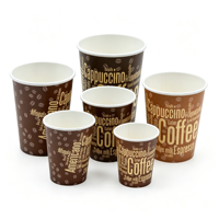 Gobelet en carton simple paroi, personnalisable avec logo, jetable, pour bureau et café, anti-fuite, diverses tailles, vente en gros