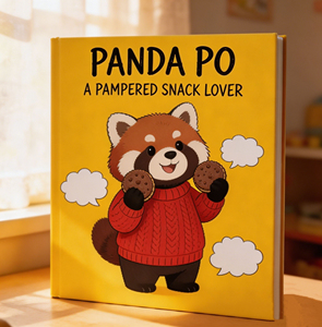 PANDA PO, el Panda Rojo Amante de las Golosinas, <span class=keywords><strong>Libro</strong></span> Ilustrado para Niños, Divertida Historia Educativa para Niños de 3 a 8 Años, Tapa Dura - Product Image 1