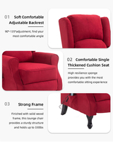 Fauteuil inclinable carré rouge réglable manuellement avec fonction de refroidissement, idéal pour les salles de classe, les salons ou les villas – Approvisionnement direct usine