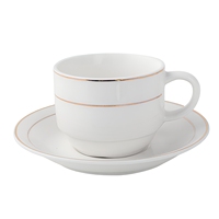 Ensemble moderne de tasses et soucoupes à café en porcelaine blanche solide, portable, pour la maison, le petit-déjeuner, le thé de l'après-midi, les hôtels, option de logo personnalisé