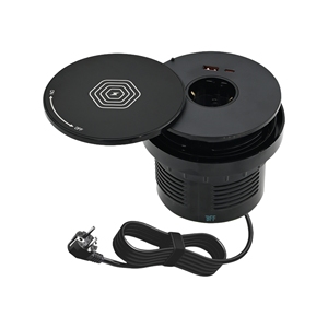 Máy tính để bàn vòng điện Grommet ổ cắm với xoay Bìa không dây sạc Outlet cho nhà văn phòng - Product Image 1