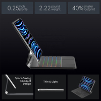 Nuevo Teclado Inalámbrico BT Magic Keyboard 2.4Ghz RGB Retroiluminado, Funda Magnética con Panel Táctil LED USB-C para iPad 10.9/11/12.9 Pulgadas 2025