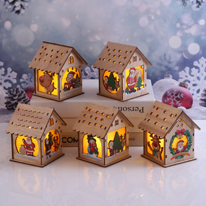 <strong>Christmas</strong> <strong>Decorative</strong> Wooden Cabin Ornaments, LED Illuminated Cabin Handicrafts, Suitable For Giving As Gifts During Festivals. - Product Image 1