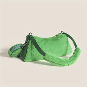 Bolso de Mano de Peluche Rosa con Logotipo Personalizado, Bolso de Hombro de Piel Sintética al por Mayor, Bolso Cruzado de Peluche Moderno con <span class=keywords><strong>Monedero</strong></span> - Product Image 2