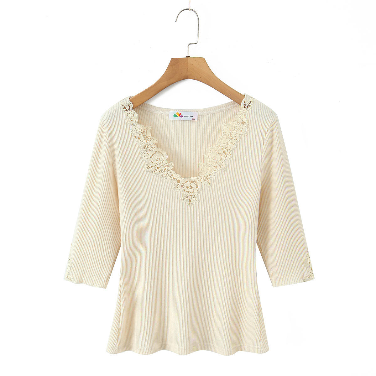 เสื้อแขนกลางสีแอปริคอต