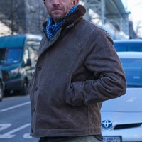 Automne et hiver manteau rétro américain Amekaji couleur unie laine d'agneau décontracté pour hommes