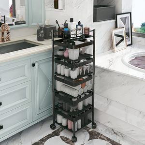 Estante Giratorio de Almacenamiento para Cocina, Carrito Práctico de 3, 4 y 5 Capas, Cuadrado con Ruedas - Product Image 4