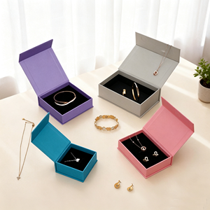Custom Logo Magnetic Closure Jewelry <b>Gift</b> Box Paper Flip Box <b>for</b> Ring Necklace Earring <b>Bracelet</b> Luxury Jewellery Packaging <b>Boxes</b> - Product Image 1