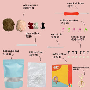 Kit de Ganchillo <span class=keywords><strong>Amigurumi</strong></span> de Peluche Pastel, Fácil de Usar, Juego de Adornos Rellenos para Accesorios de Bolsos y Regalos para Niños, Kit de Ganchillo de Donuts para Hacer Uno Mismo - Product Image 2