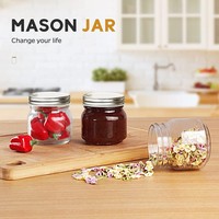 Pot en verre Mason miniature hermétique de 8 oz à ouverture standard, en verre flint, résistant aux températures de -20 à 120 °C, idéal pour la confiture, la gelée, la mise en conserve, les épices, les bougies et les événements (mariages).