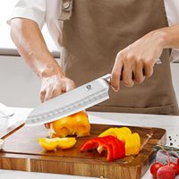 WILDMOK Ensemble de couteaux 7 pièces en acier inoxydable de haute qualité Ensemble de couteaux de chef de cuisine avec bloc à couteaux