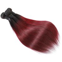 Extensions de cheveux humains Remy lisses 1b/99J, 24, 26, 28 pouces, bicolores, cuticules alignées, bruts, vierges, brésiliens, double trame machine