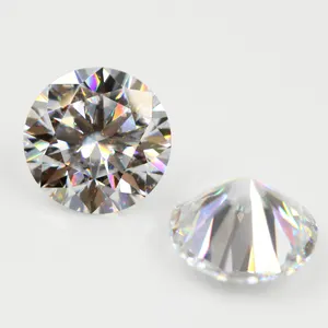 Wuzhou factory directly supply 1carat synthetic diamond round brilliant cut moissanite with wholesale price