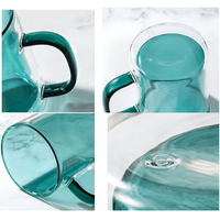 Vaso de Vidrio de Borosilicato de Doble Capa, Moderno, Minimalista, Resistente al Calor y al Frío, Ecológico, Portátil, Colorido, con Asa de Color