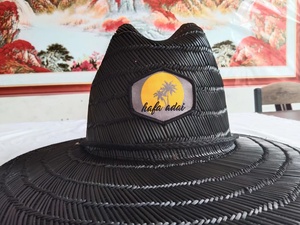 Giá rẻ de palha Surf Đen Lifeguard mũ rơm với bên trong vải - Product Image 2