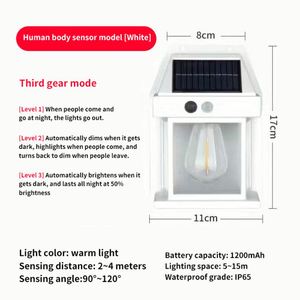 Directo de fábrica Sensor de cuerpo solar Tres modos Luz de jardín al aire libre Lámpara de Ambiente de pared colgante Villa de jardín a prueba de agua - Product Image 5